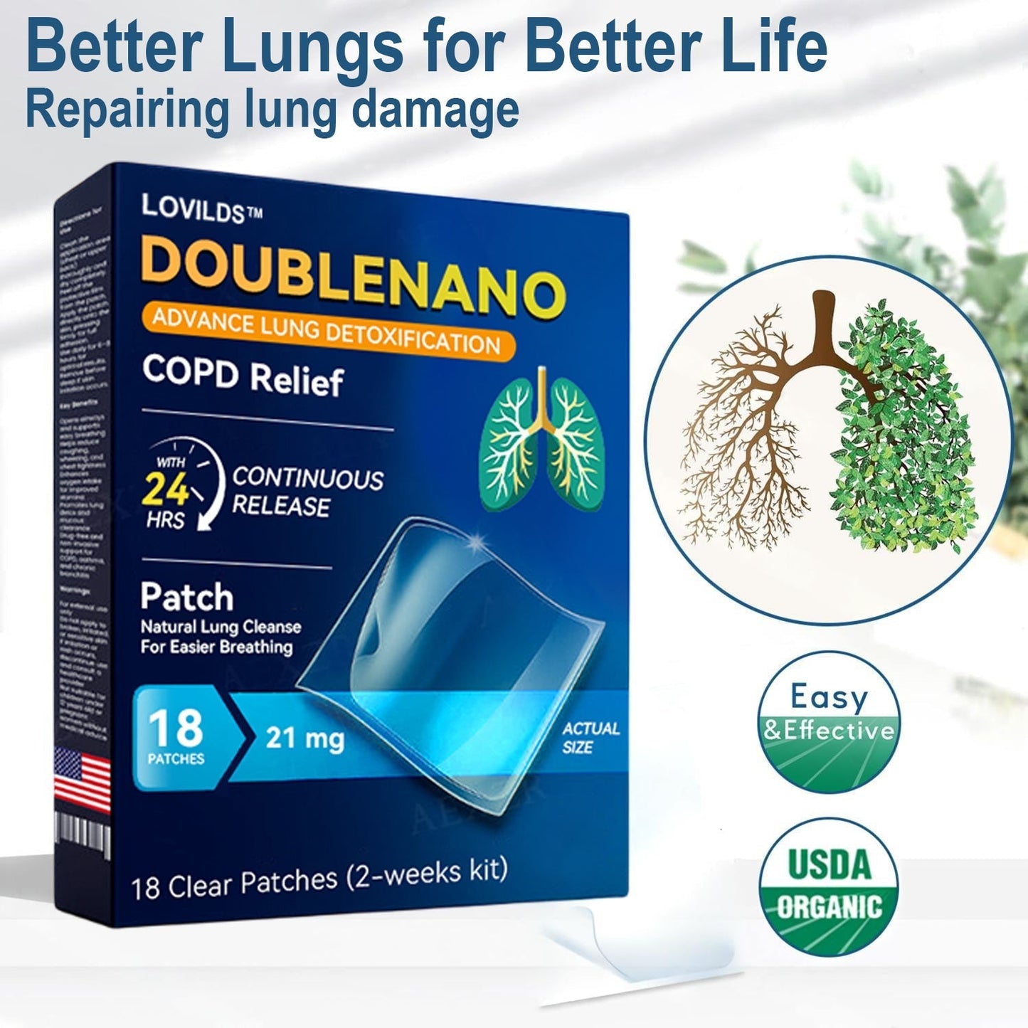 FDA Approved LOVILDS™ DoubleNano COPD Relief Patch (💝 Cough, wheezing, shortness of breath, sputum, stuffy nose, bronchitis, bronchitis, allergy symptoms, lung discomfort)